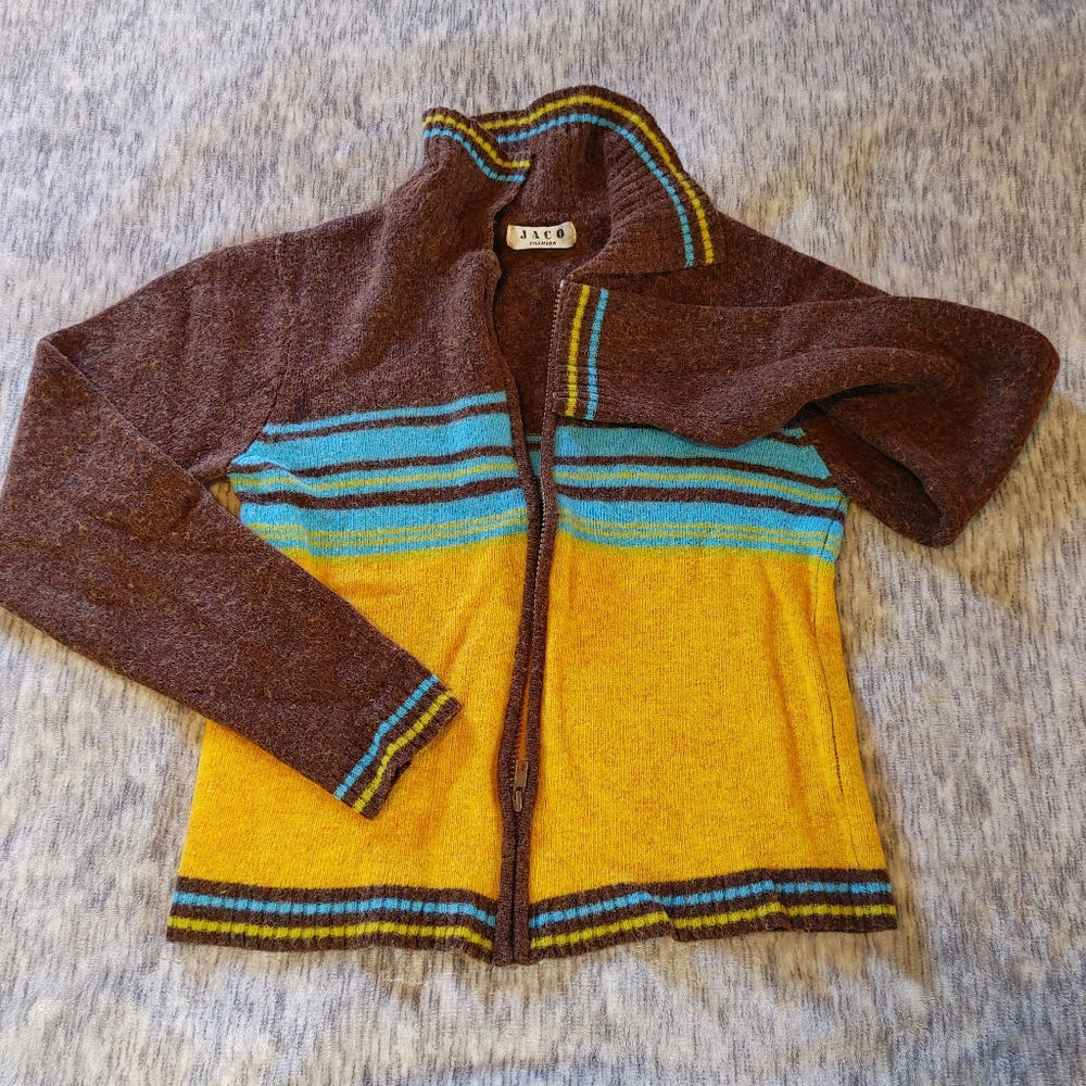 VTG Jaco fashion brown orange wool sweater XS/S